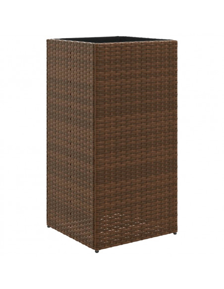 Fioriere da Giardino 2 pz Marrone 40x40x80 cm in Polyrattan