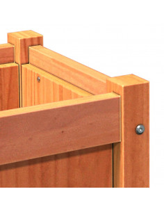 Fioriere da Giardino 2pz Marrone Cera Legno Massello di Pino