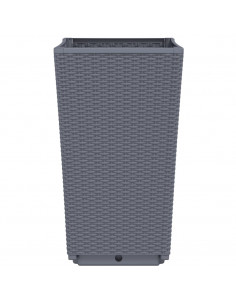 Fioriere da Giardino 4 pz Grigie 32,5x32,5x57 cm in PP