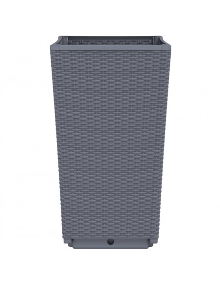 Fioriere da Giardino 4 pz Grigie 32,5x32,5x57 cm in PP