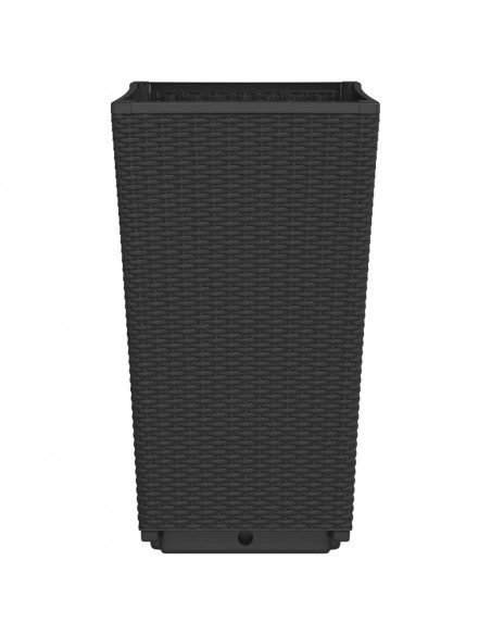 Fioriere da Giardino 4 pz Nere 32,5x32,5x57 cm in PP