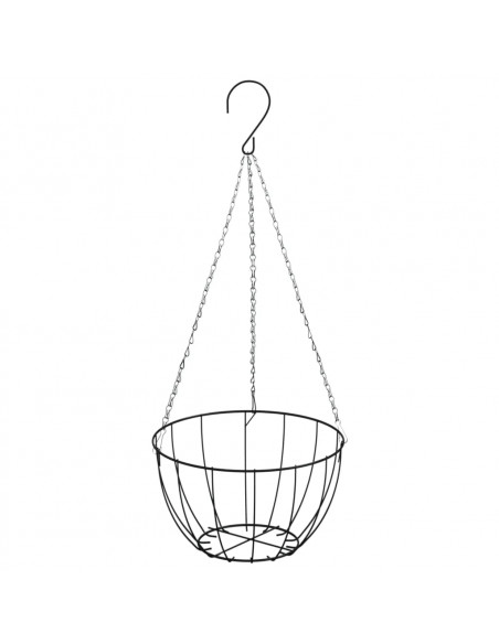 Fioriere Pensili 4 pz Rivestimenti Cocco Nero Ø35x52cm Acciaio