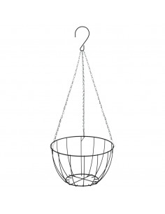 Fioriere Pensili 4 pz Rivestimenti Cocco Nero Ø40x63cm Acciaio