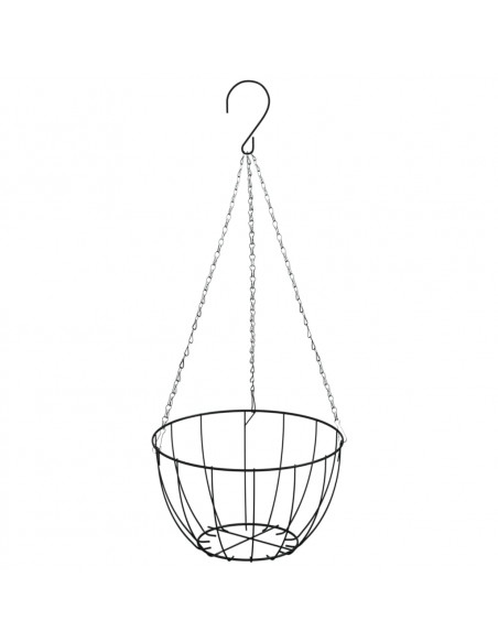Fioriere Pensili 4 pz Rivestimenti Cocco Nero Ø40x63cm Acciaio