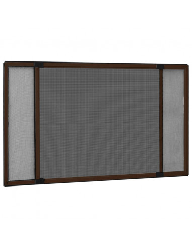 Zanzariera Allungabile per Finestre Marrone (100-193)x75 cm