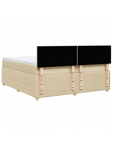 Giroletto a Molle con Materasso Crema 200x200 cm in Tessuto