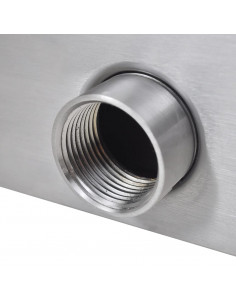 Fontana a Cascata per Giardino Rettangolare Acciaio Inox 30 cm