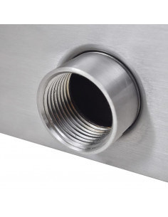Fontana a Cascata per Giardino Rettangolare Acciaio Inox 45 cm