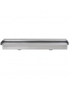 Fontana a Cascata per Giardino Rettangolare Acciaio Inox 60 cm
