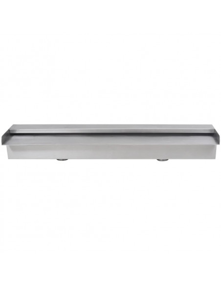 Fontana a Cascata per Giardino Rettangolare Acciaio Inox 60 cm