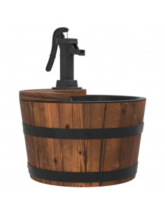 Fontana d'Acqua con Pompa 28x28x34,5 cm Legno Massello di Abete