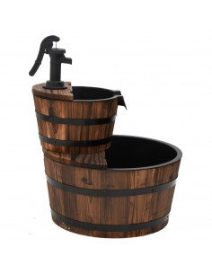 Fontana d'Acqua con Pompa 44,5x44,5x58 cm Legno Massello Abete