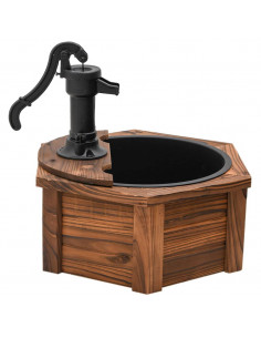 Fontana d'Acqua con Pompa 57x57x53 cm Legno Massello di Abete