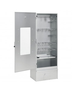 Forno Affumicatore BBQ con Tavolino in Acciaio Zincato