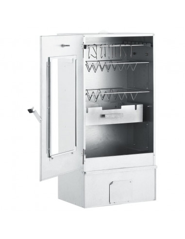 Forno Affumicatore BBQ con Tavolino in Acciaio Zincato