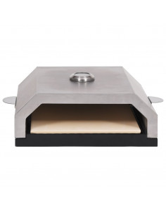 Forno Pizza con Piastra Ceramica per Barbecue a Gas e Carbone