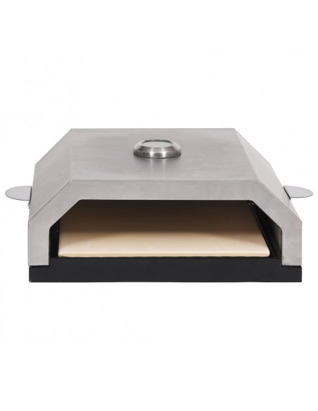 Forno Pizza con Piastra Ceramica per Barbecue a Gas e Carbone