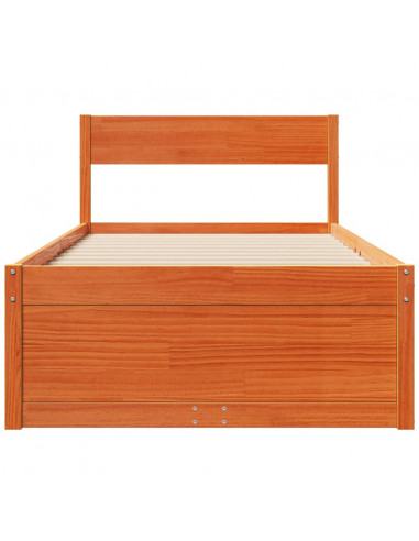 Giroletto Cassetti Marrone Cera 100x200 cm Legno Massello Pino