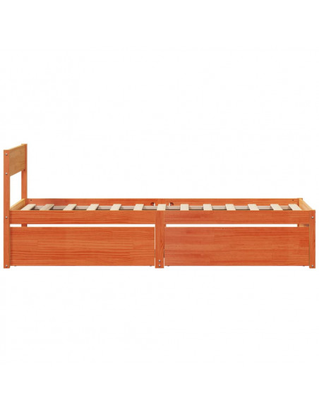 Giroletto Cassetti Marrone Cera 100x200 cm Legno Massello Pino