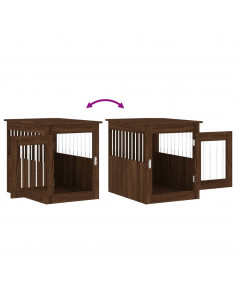 Gabbia Cani Arredamento Rovere Marrone 55x75x65cm Multistrato
