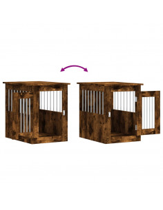 Gabbia Cani da Arredamento Rovere Fumo 45x62x59cm Multistrato