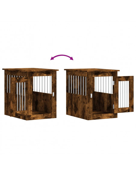 Gabbia Cani da Arredamento Rovere Fumo 45x62x59cm Multistrato