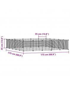 Gabbia per Animali 20 Pannelli con Porta Nera 35x35 cm Acciaio