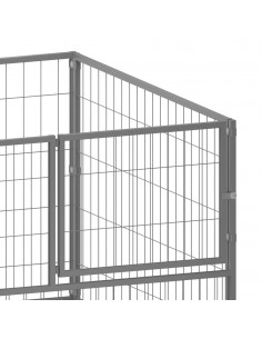 Gabbia per Cani Argento 100x100x70 cm in Acciaio
