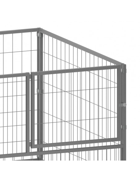 Gabbia per Cani Argento 100x100x70 cm in Acciaio