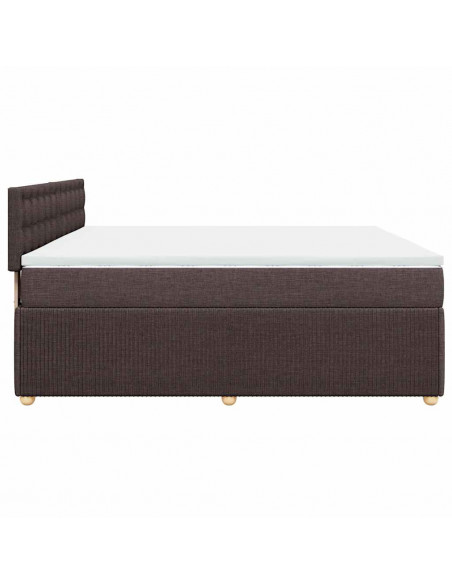 Giroletto a Molle con Materasso Marrone Scuro 180x200cm Tessuto