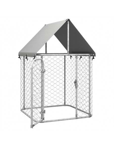 Gabbia per Cani da Esterno con Tetto 100x100x150 cm
