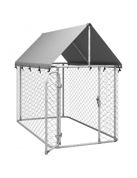 Gabbia per Cani da Esterno con Tetto 200x100x150 cm