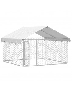 Gabbia per Cani da Esterno con Tetto 200x200x150 cm