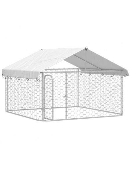 Gabbia per Cani da Esterno con Tetto 200x200x150 cm