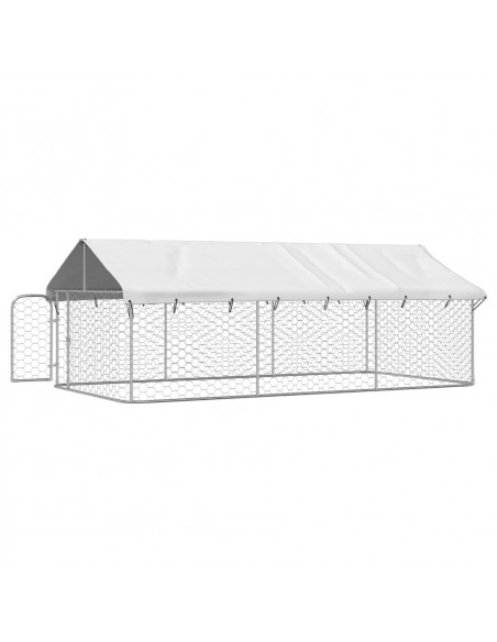 Gabbia per Cani da Esterno con Tetto 400x200x150 cm