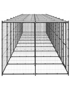 Gabbia per Cani da Esterno in Acciaio con Tetto 24,2 m²
