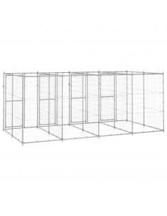 Gabbia per Cani da Esterno in Acciaio Zincato 9,68 m²