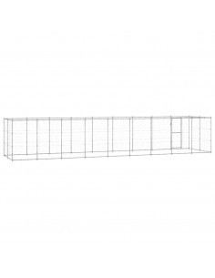 Gabbia per Cani da Esterno in Acciaio Zincato con Tetto 21,78m²