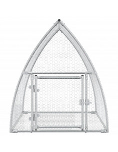 Gabbia per Conigli Argento 100x105x120 cm in Acciaio Zincato