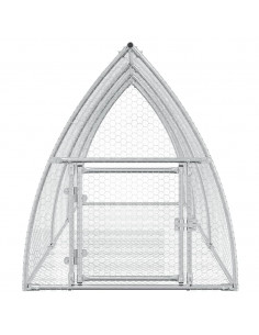 Gabbia per Conigli Argento 300x105x120 cm in Acciaio Zincato