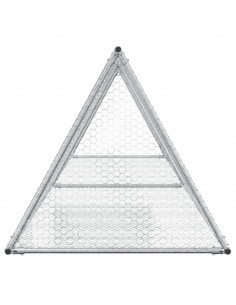 Gabbia per Conigli Argento 400x105x91 cm in Acciaio Zincato