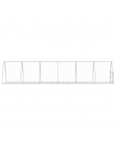 Gabbia per Conigli Argento 600x105x120 cm in Acciaio Zincato