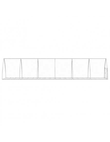 Gabbia per Conigli Argento 600x105x120 cm in Acciaio Zincato