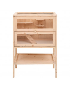 Gabbia per Criceti 55x40x80 cm in Legno Massello di Abete