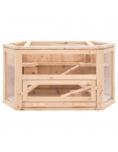 Gabbia per Criceti 80x40x43 cm in Legno Massello di Abete