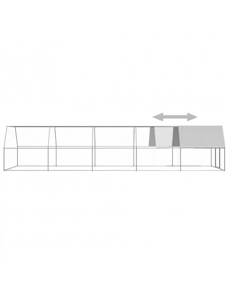Gabbia per Polli 3x10x2 m in Acciaio Zincato