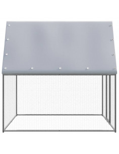 Gabbia per Polli Argento e Grigio 2x2x2 m in Acciaio Zincato