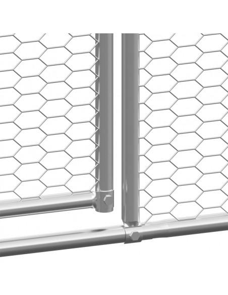 Gabbia per Polli da Esterno 3x12x2 m in Acciaio Zincato