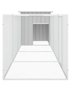 Gabbia per Polli Grigia 400x91x100 cm Acciaio Zincato