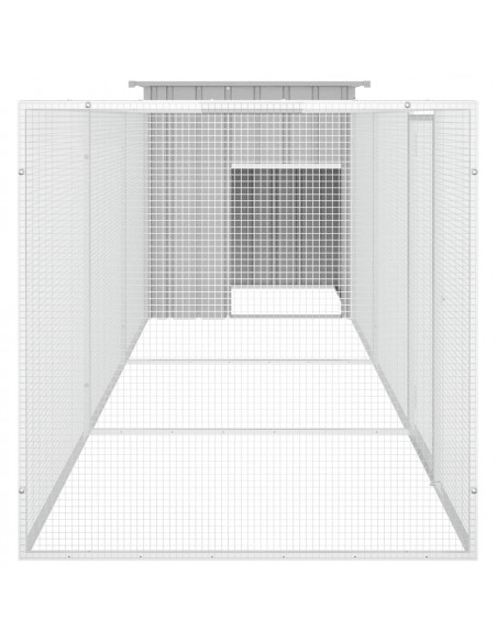 Gabbia per Polli Grigia 400x91x100 cm Acciaio Zincato